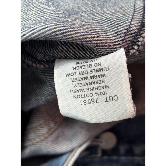 Vintage Guess Jeans Jacket Mens Large Blue Denim Trucker Made in USA 10807 90s - Picture 5 of 7